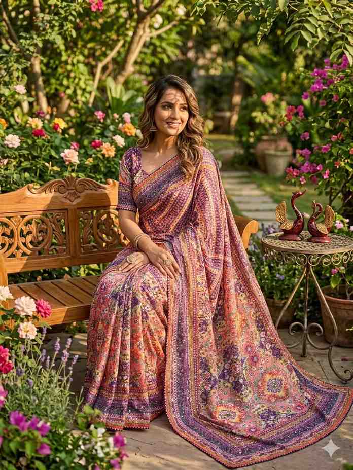 Amrah Wholesale KC 2132 Soft Chinon Saree Collection - Amrah Wholesale