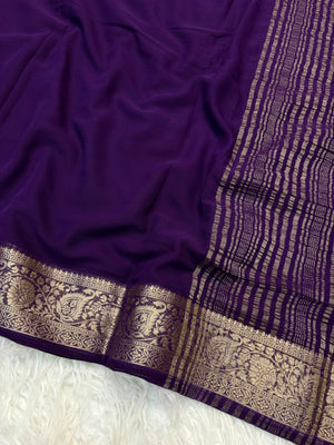 Amrah Wholesale Kc 412 Pure Chiffon Saree