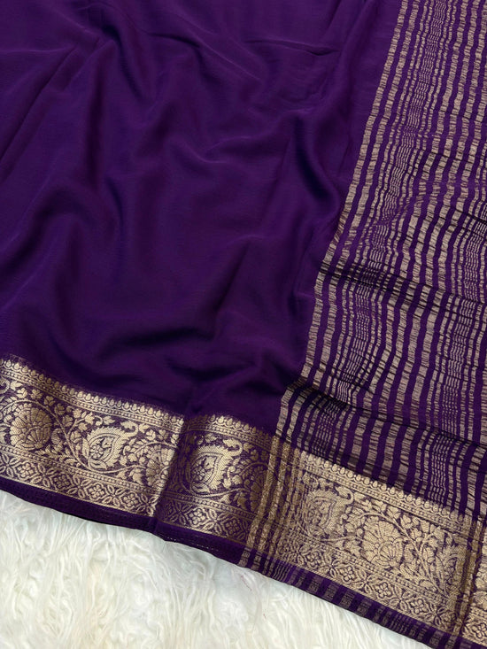 Amrah Wholesale Kc 412 Pure Chiffon Saree