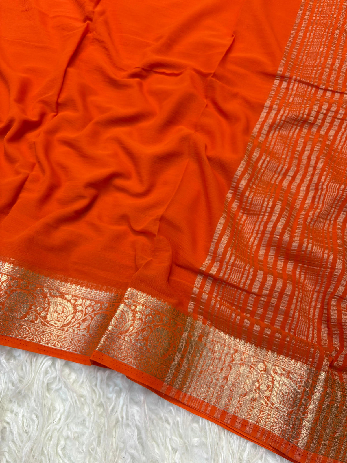 Amrah Wholesale Kc 412 Pure Chiffon Saree