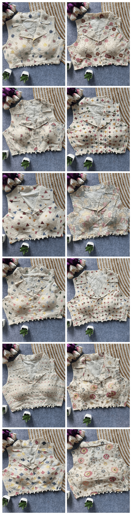 Amrah Wholesale Khadi Collar Khadi Embroidered Designer Blouse - Amrah Wholesale
