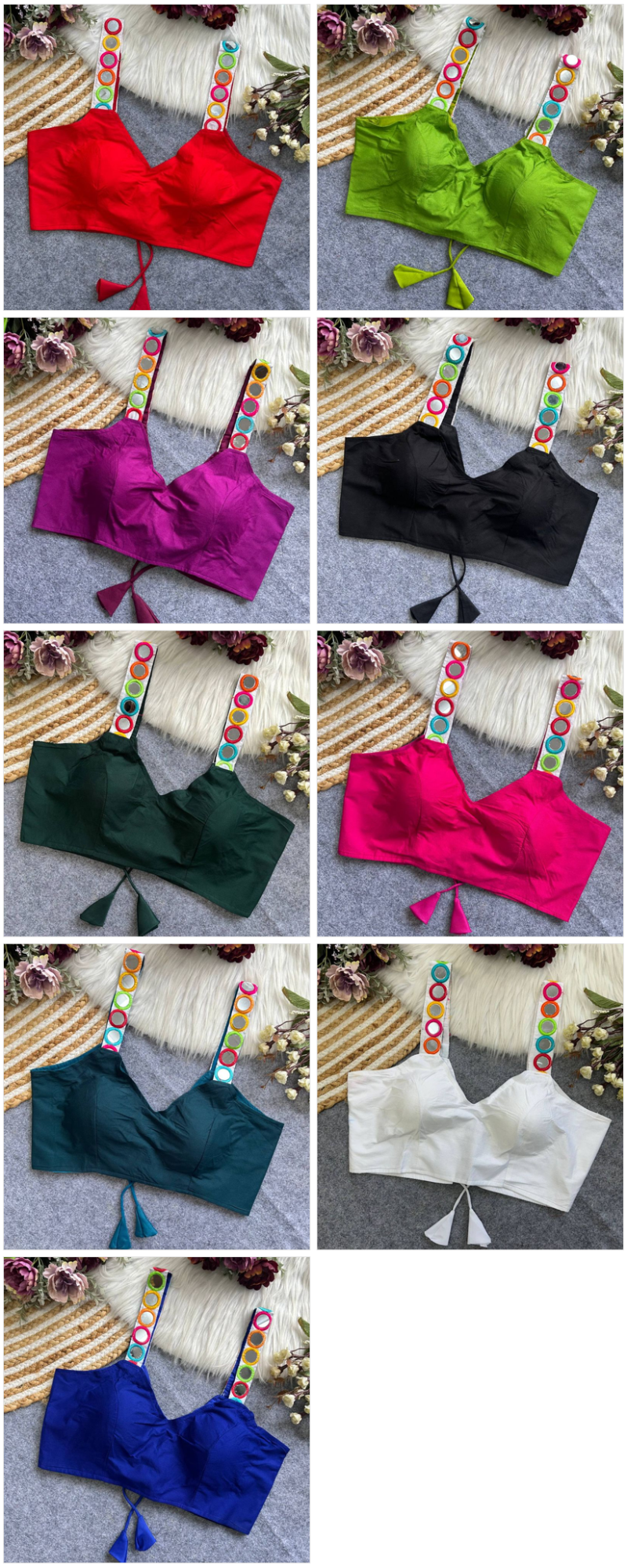 Amrah Wholesale Khadi Fashion Spaghetti Vol 1 Rayon Mirror Work Blouse Collection