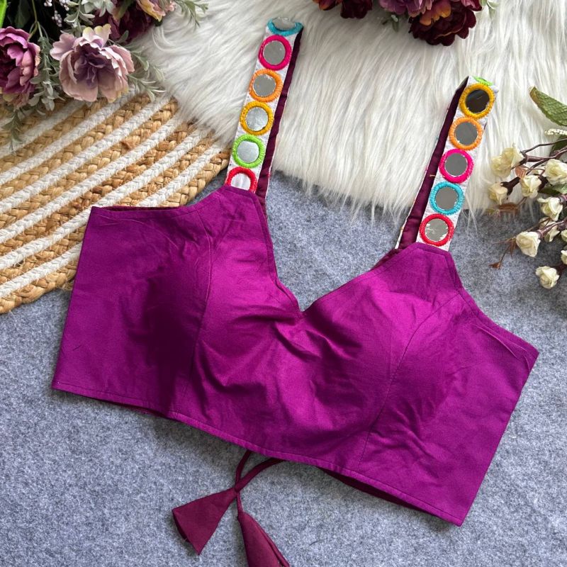 Amrah Wholesale Khadi Fashion Spaghetti Vol 1 Rayon Mirror Work Blouse Collection