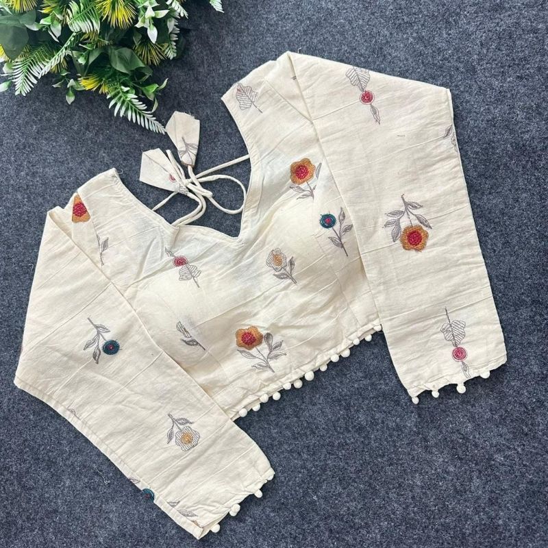 Amrah Wholesale Khadi Vol 39 Khadi Cotton Embroidered Blouse