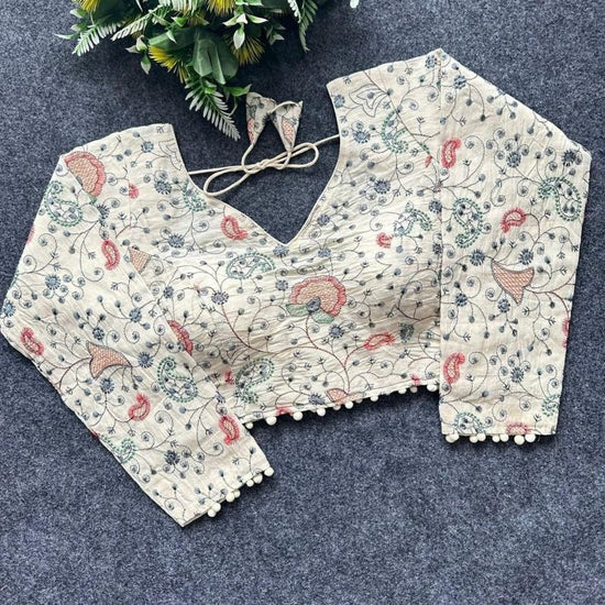Amrah Wholesale Khadi Vol 39 Khadi Cotton Embroidered Blouse