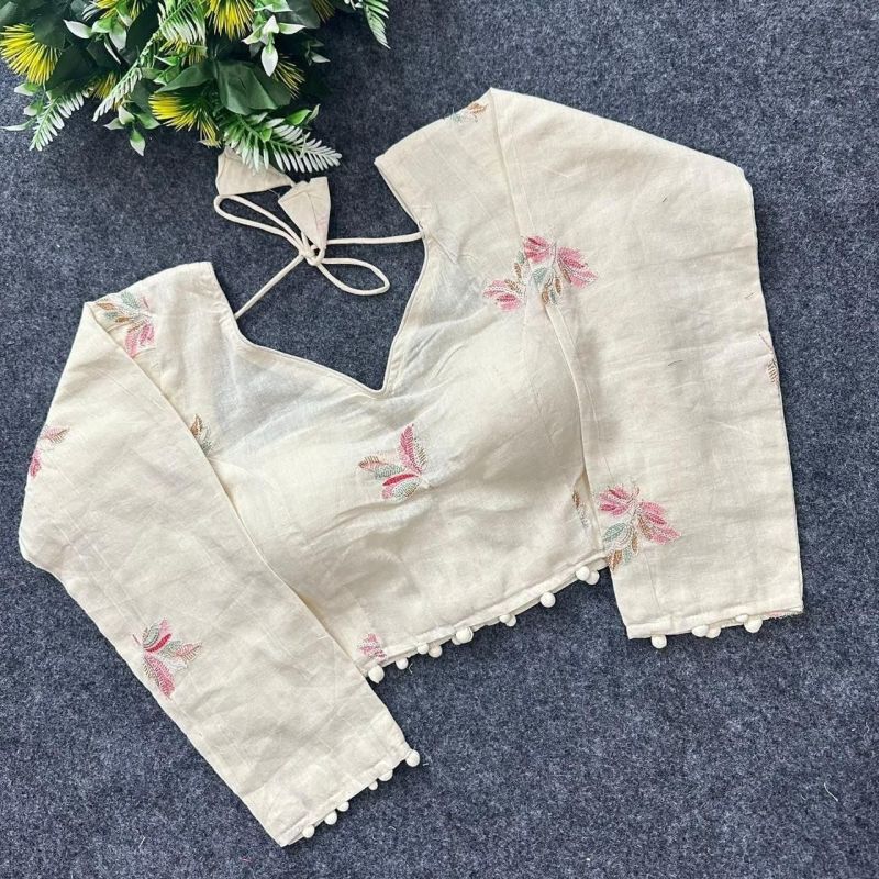 Amrah Wholesale Khadi Vol 39 Khadi Cotton Embroidered Blouse