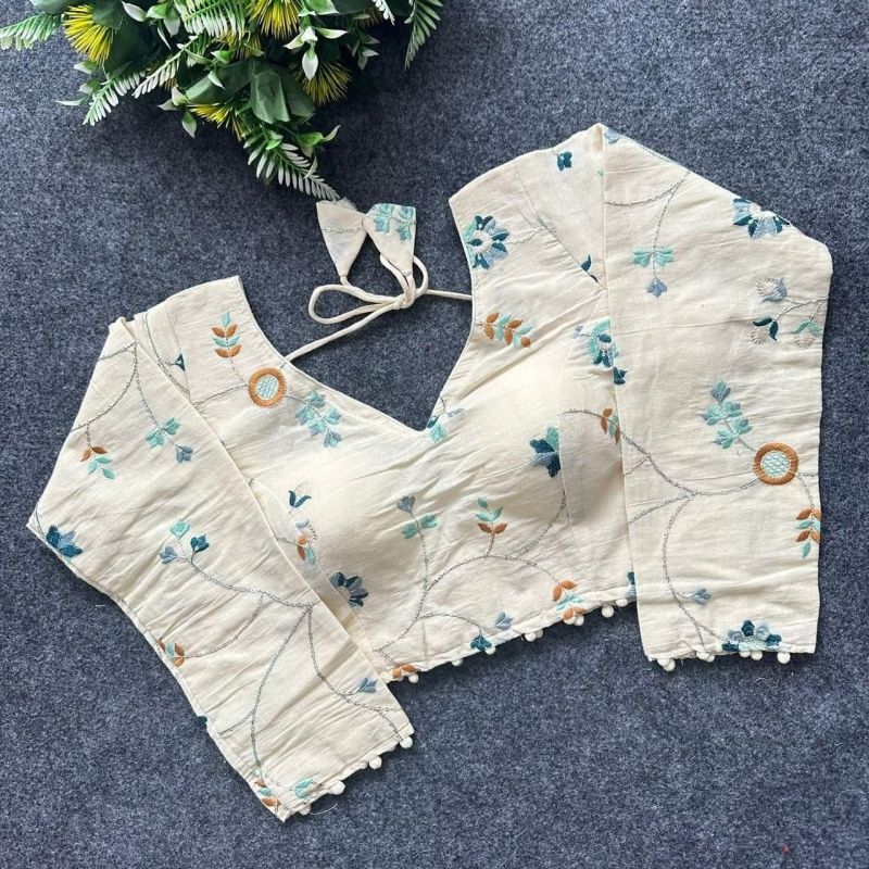 Amrah Wholesale Khadi Vol 39 Khadi Cotton Embroidered Blouse
