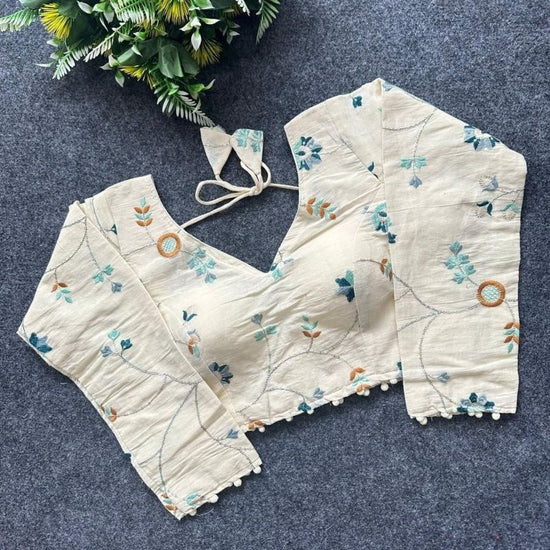 Amrah Wholesale Khadi Vol 39 Khadi Cotton Embroidered Blouse