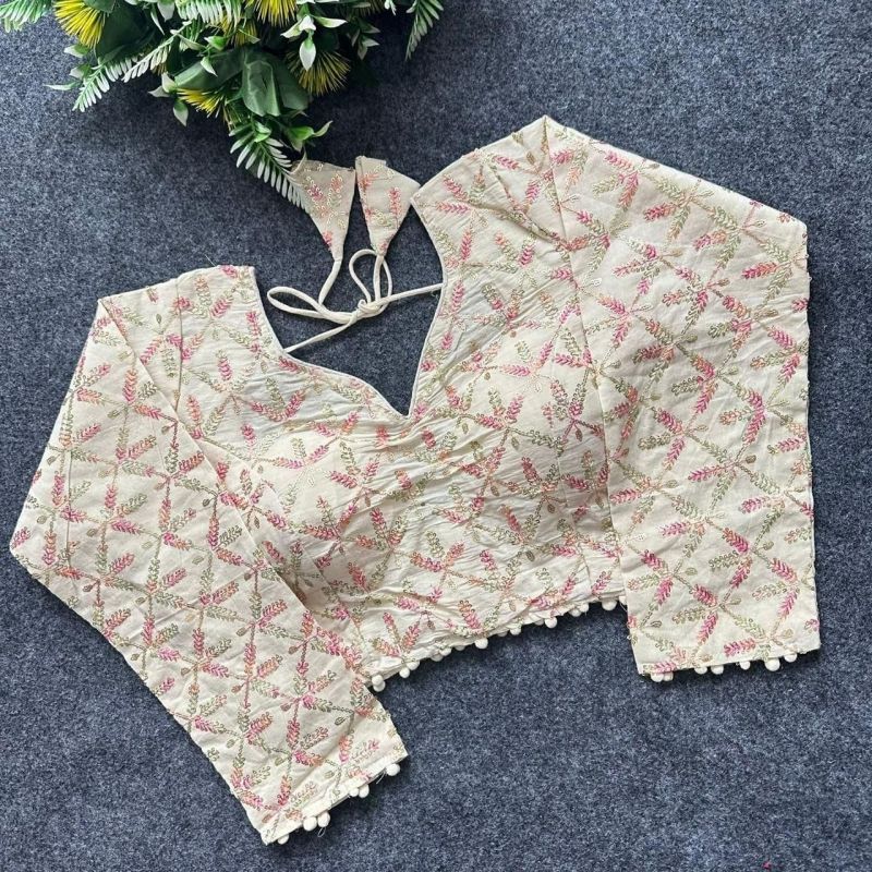 Amrah Wholesale Khadi Vol 39 Khadi Cotton Embroidered Blouse