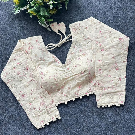 Amrah Wholesale Khadi Vol 39 Khadi Cotton Embroidered Blouse