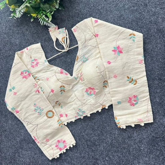 Amrah Wholesale Khadi Vol 39 Khadi Cotton Embroidered Blouse