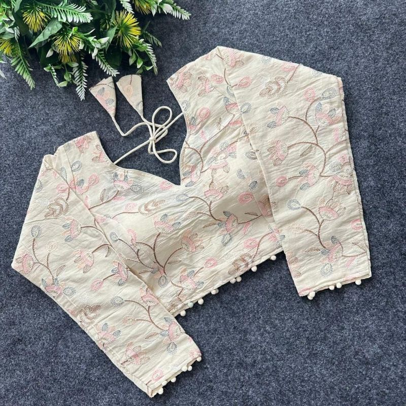 Amrah Wholesale Khadi Vol 39 Khadi Cotton Embroidered Blouse