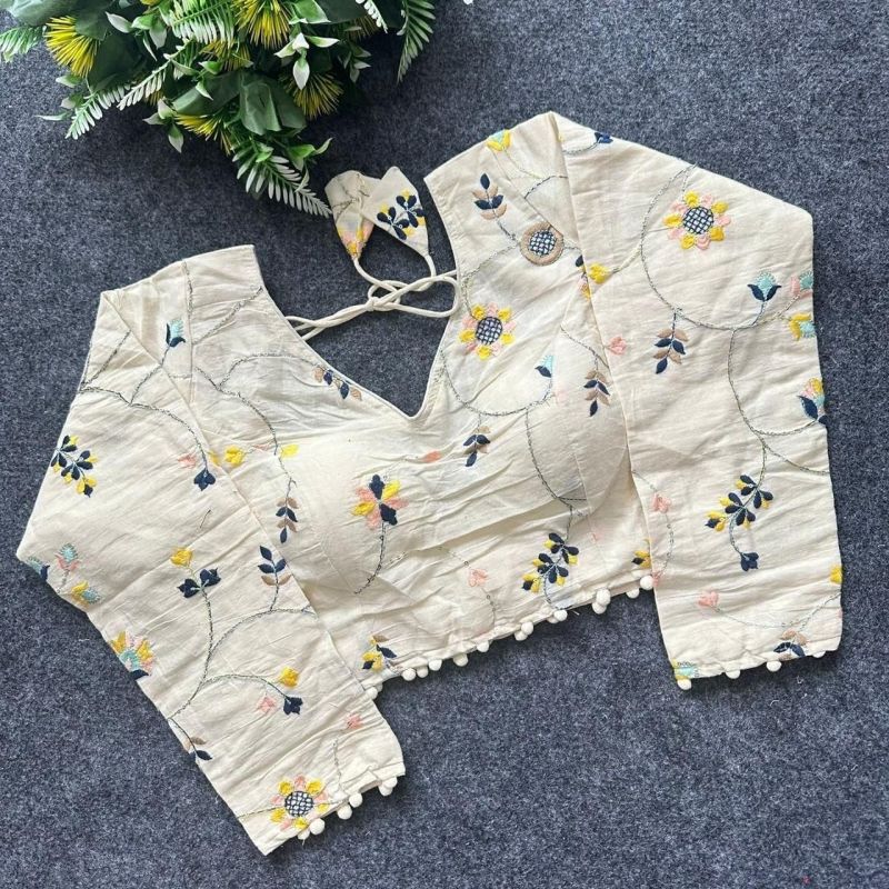 Amrah Wholesale Khadi Vol 39 Khadi Cotton Embroidered Blouse
