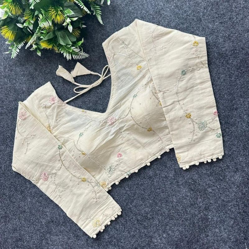 Amrah Wholesale Khadi Vol 39 Khadi Cotton Embroidered Blouse
