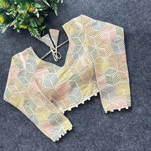 Amrah Wholesale Khadi Vol 39 Khadi Cotton Embroidered Blouse - Amrah Wholesale
