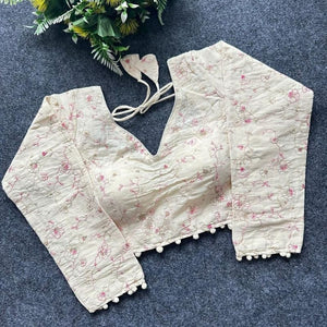 Amrah Wholesale Khadi Vol 39 Khadi Cotton Embroidered Blouse - Amrah Wholesale
