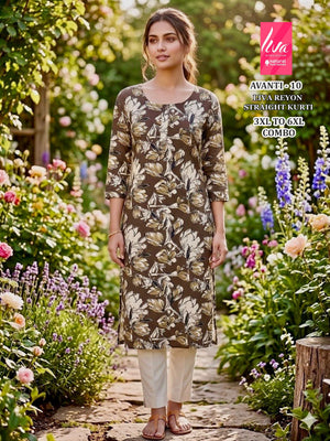 Amrah Wholesale Liva Avanti 1 To 10 Pure Liva Rayon Kurti