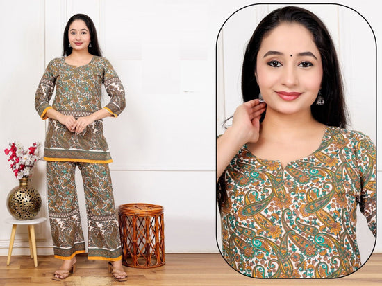 Amrah Wholesale Lrc 15 Cotton Kalamkari Printed Co-Ord Set Collection - Amrah Wholesale