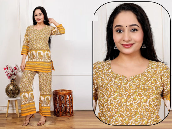 Amrah Wholesale Lrc 15 Cotton Kalamkari Printed Co-Ord Set Collection - Amrah Wholesale