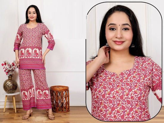 Amrah Wholesale Lrc 15 Cotton Kalamkari Printed Co-Ord Set Collection - Amrah Wholesale