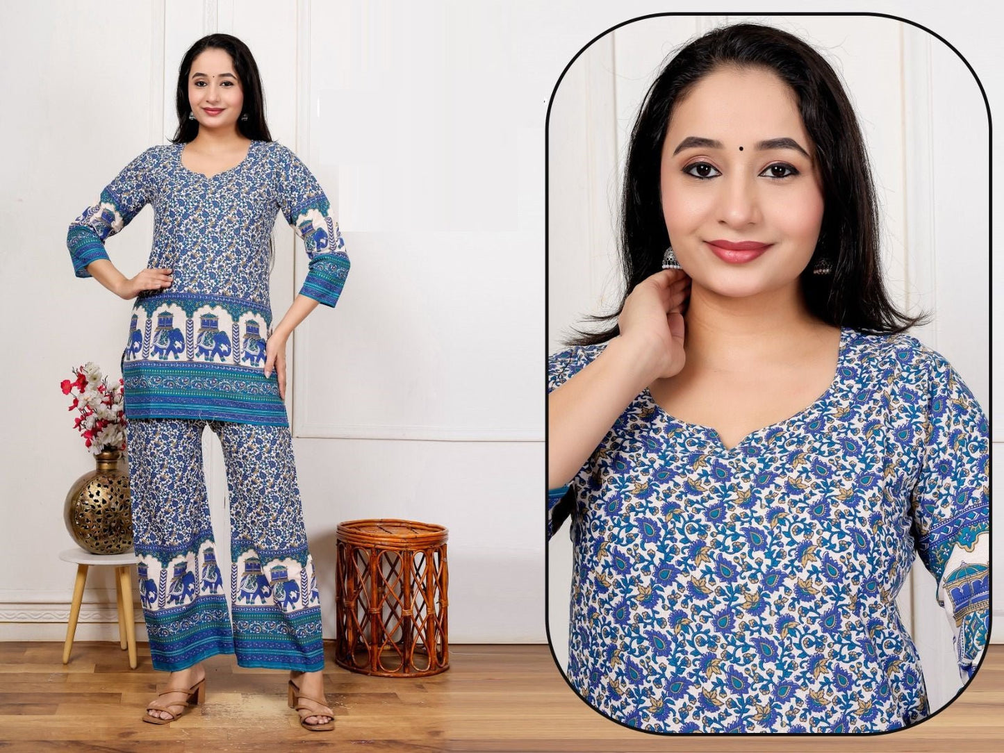 Amrah Wholesale Lrc 15 Cotton Kalamkari Printed Co-Ord Set Collection - Amrah Wholesale
