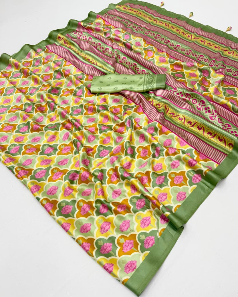 Amrah Wholesale Lux Vol 38 Semi Modal Ajrakh Printed Saree