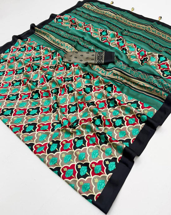 Amrah Wholesale Lux Vol 38 Semi Modal Ajrakh Printed Saree