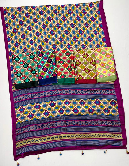 Amrah Wholesale Lux Vol 38 Semi Modal Ajrakh Printed Saree