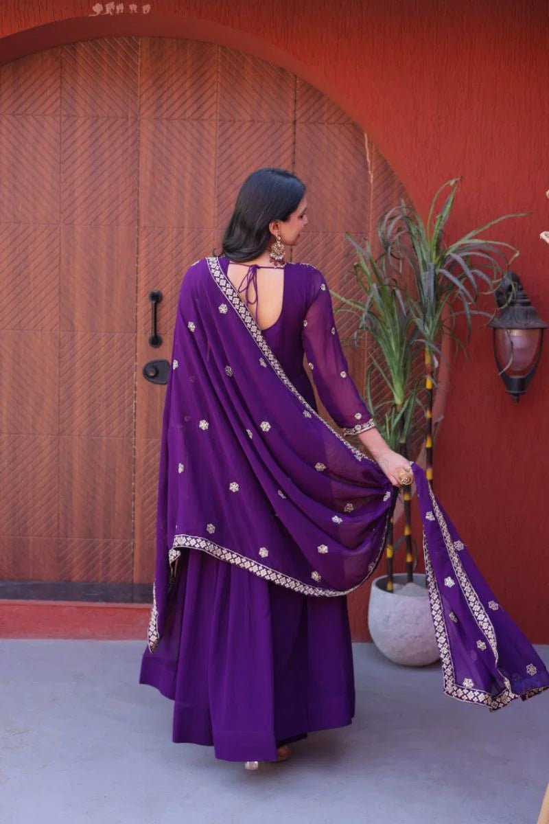 Amrah Wholesale Lw 9336 Faux Blooming Embroidered Gown with Dupatta - Amrah Wholesale