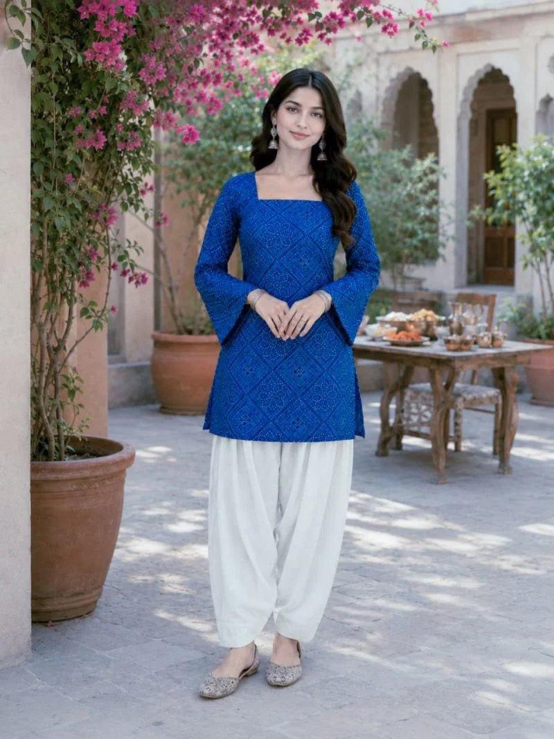 Amrah Wholesale Lw 9340 Cotton Bandhej Printed Top with Bottom Set - Amrah Wholesale