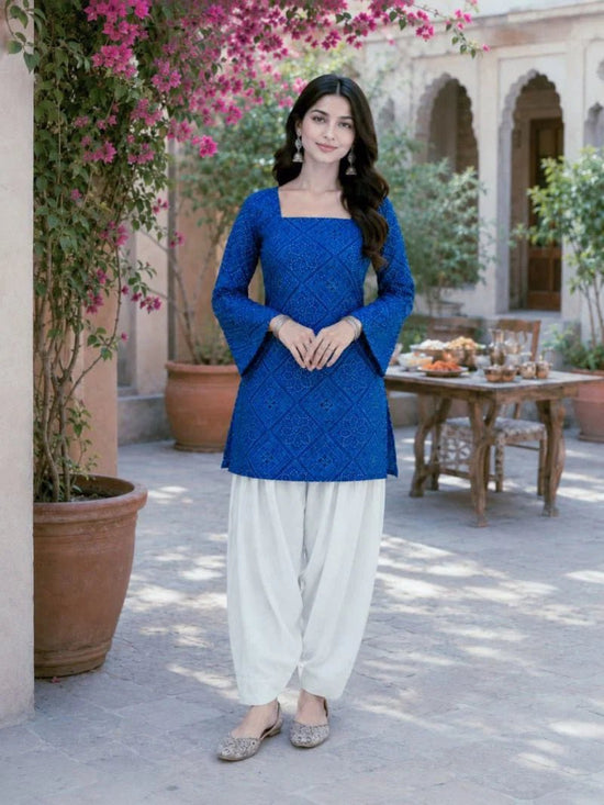 Amrah Wholesale Lw 9340 Cotton Bandhej Printed Top with Bottom Set - Amrah Wholesale