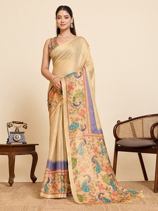 Amrah Wholesale Maahi 219 Linen Zari Weaving Saree - Amrah Wholesale