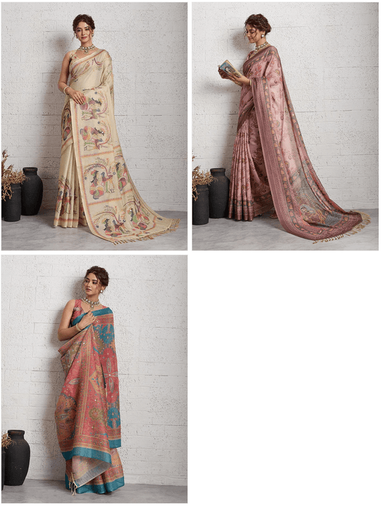 Amrah Wholesale Maahi 226 Linen Embroidery With Zari Weaving Saree - Amrah Wholesale
