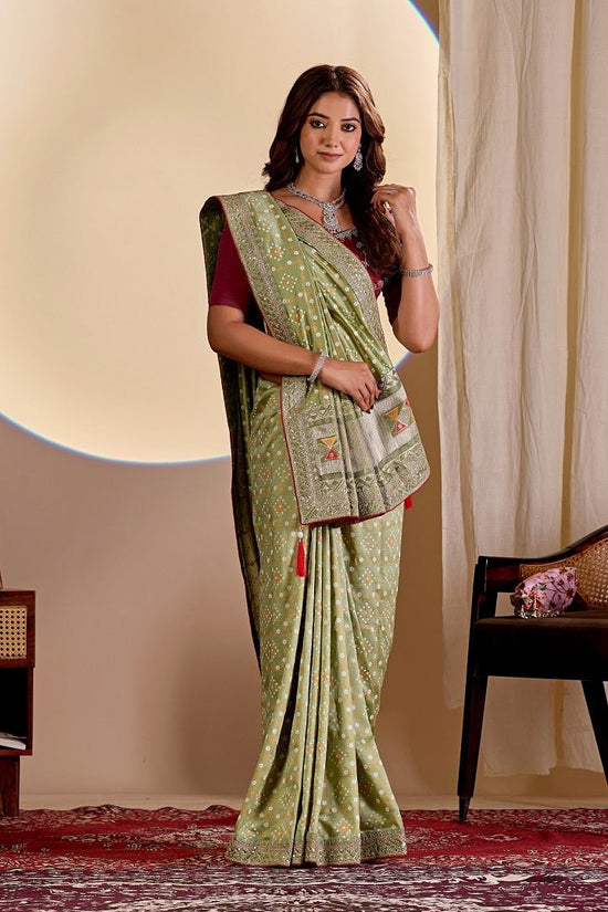 Amrah Wholesale Maahi 228 Vichitra Silk Embroidered Sequence Work Saree - Amrah Wholesale