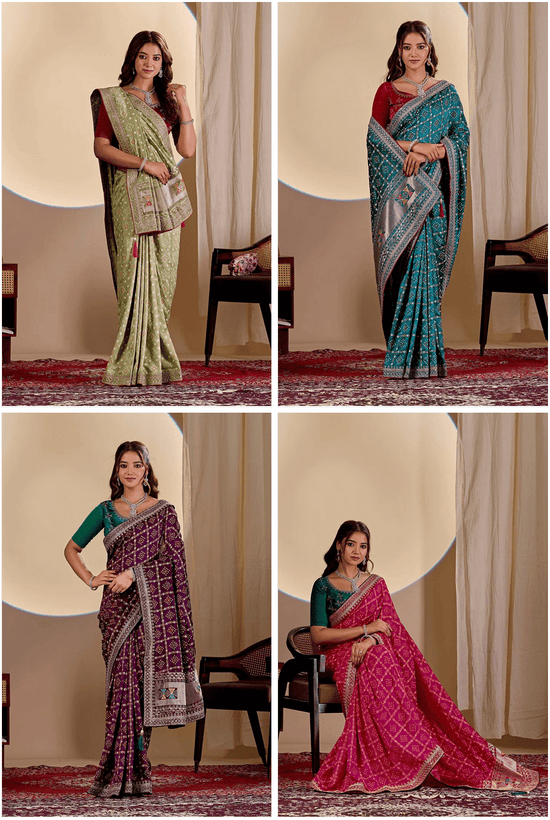 Amrah Wholesale Maahi 228 Vichitra Silk Embroidered Sequence Work Saree - Amrah Wholesale