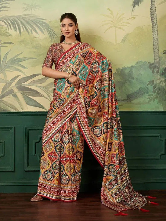 Amrah Wholesale Maahi 230 Crape Silk Party Wear Digital Printed Saree - Amrah Wholesale