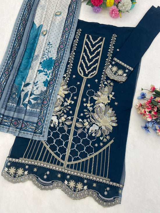 Amrah Wholesale Mah E Rooh 4224 Faux Georgette Pakistani Suit - Amrah Wholesale