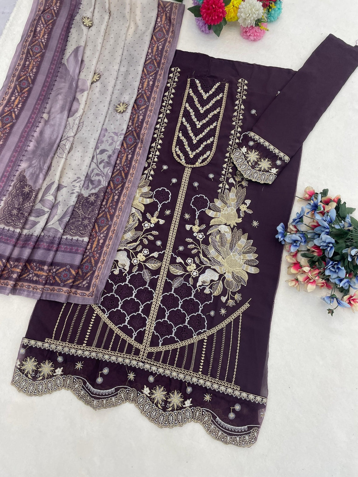 Amrah Wholesale Mah E Rooh 4224 Faux Georgette Pakistani Suit - Amrah Wholesale