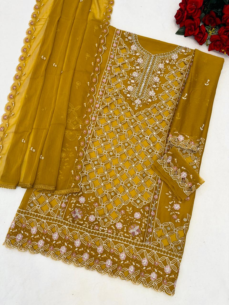 Amrah Wholesale Mah E Rooh 4233 A To D Chiffon Pakistani Suit - Amrah Wholesale