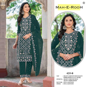 Amrah Wholesale Mah E Rooh 4233 A To D Chiffon Pakistani Suit - Amrah Wholesale