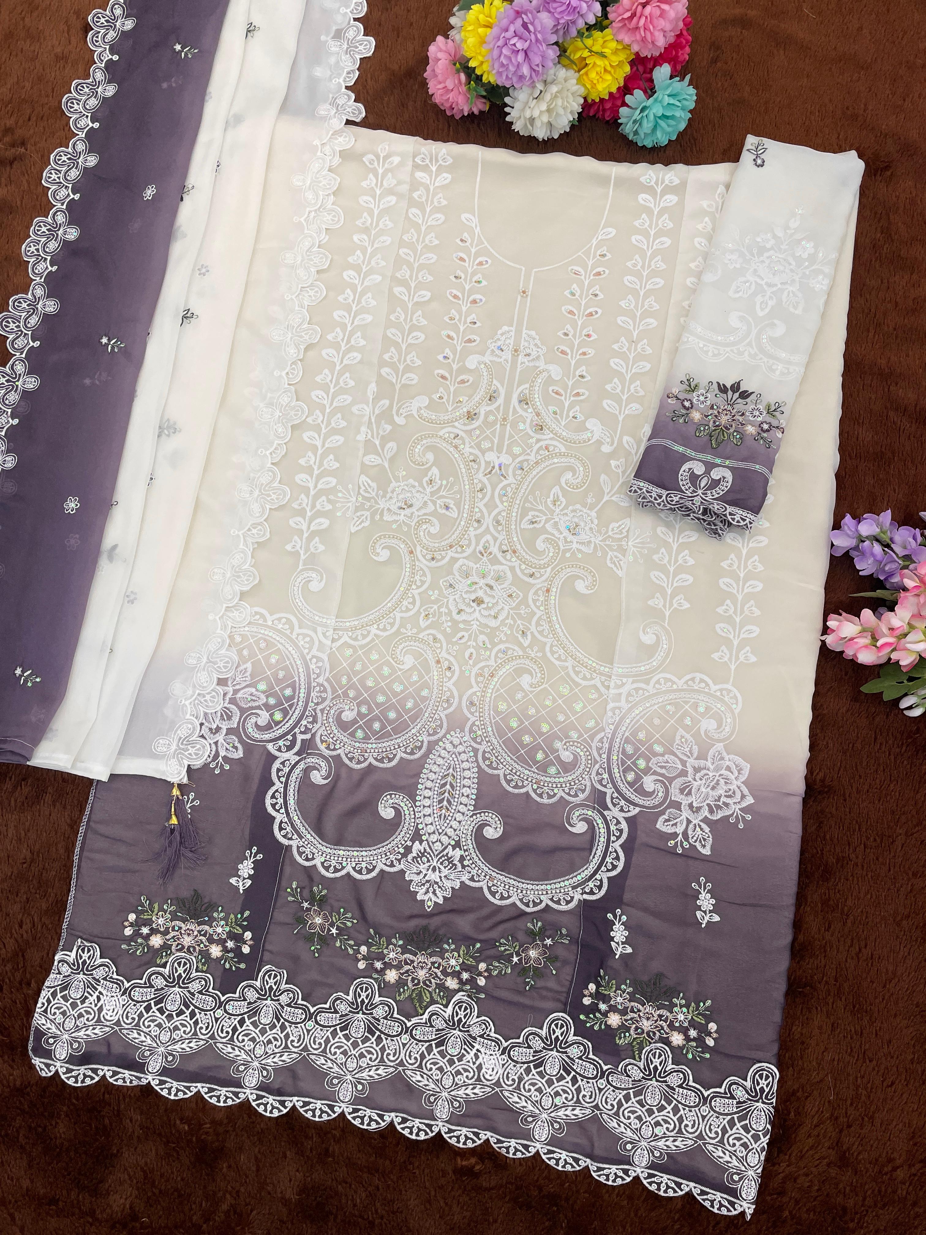 Amrah Wholesale Mah E Rooh 4251 A To D Georgette Dress Material