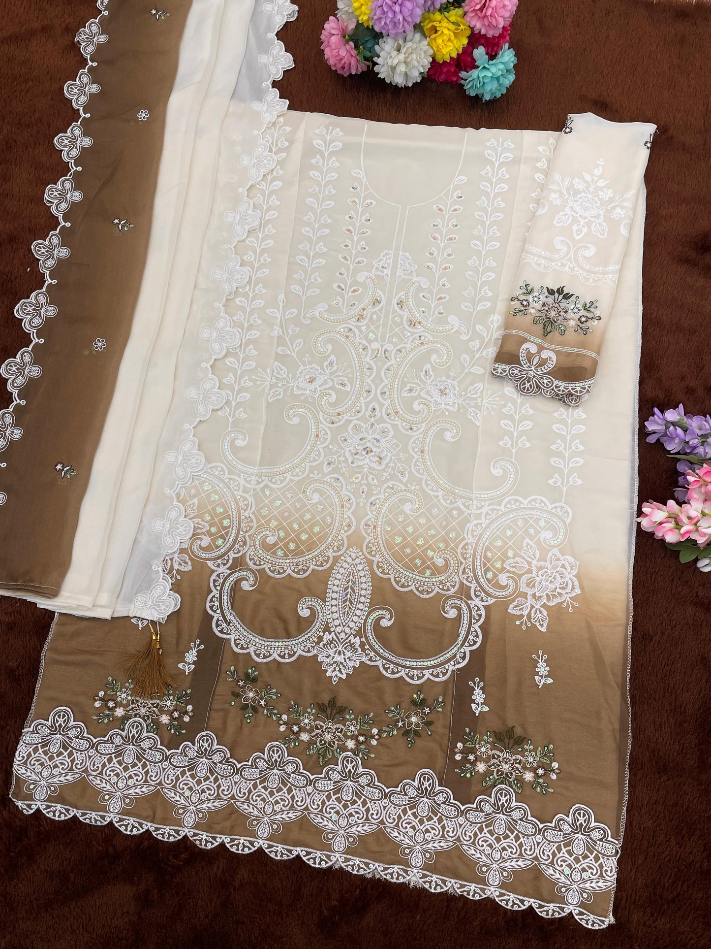Amrah Wholesale Mah E Rooh 4251 A To D Georgette Dress Material