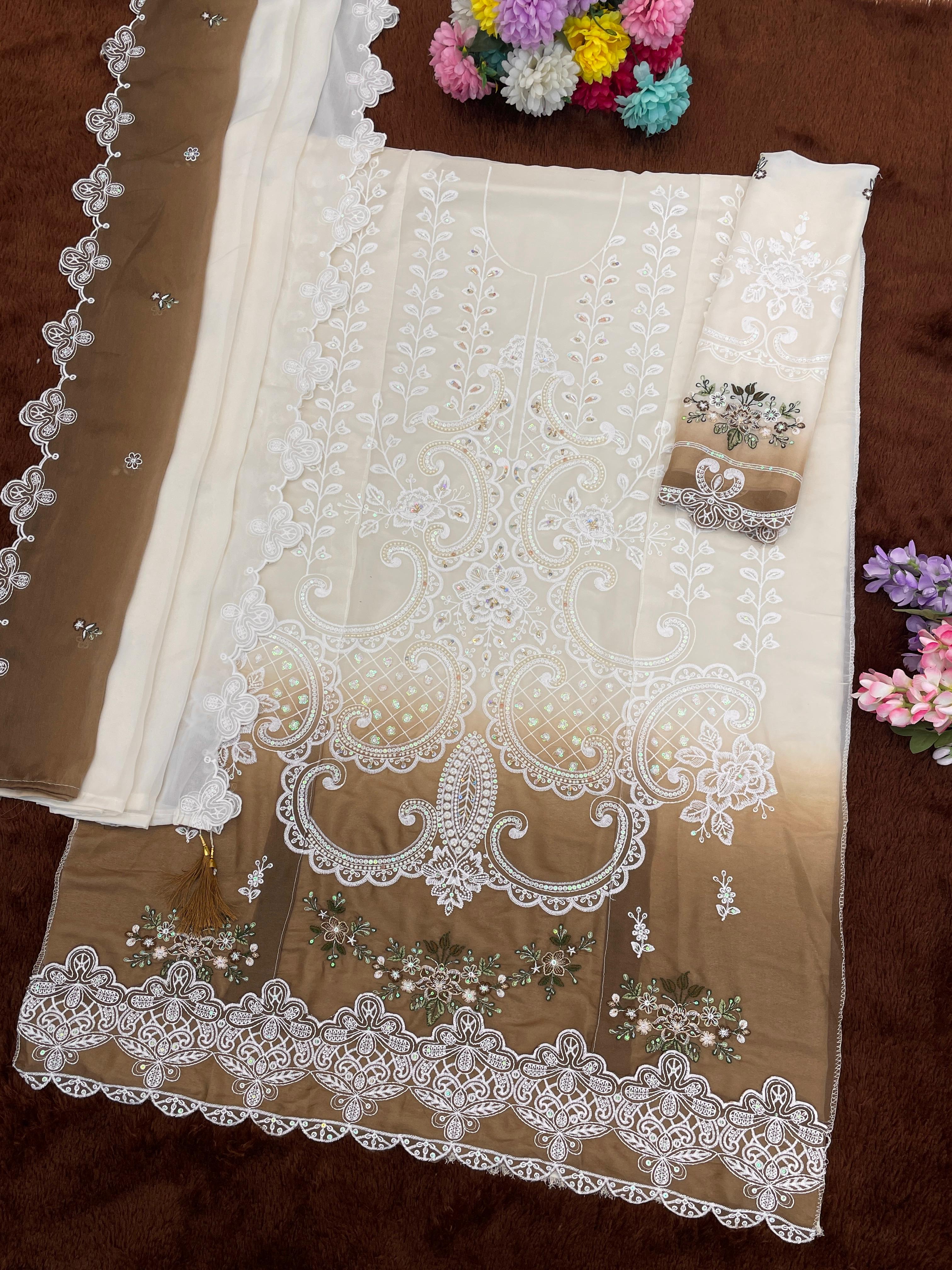 Amrah Wholesale Mah E Rooh 4251 A To D Georgette Dress Material