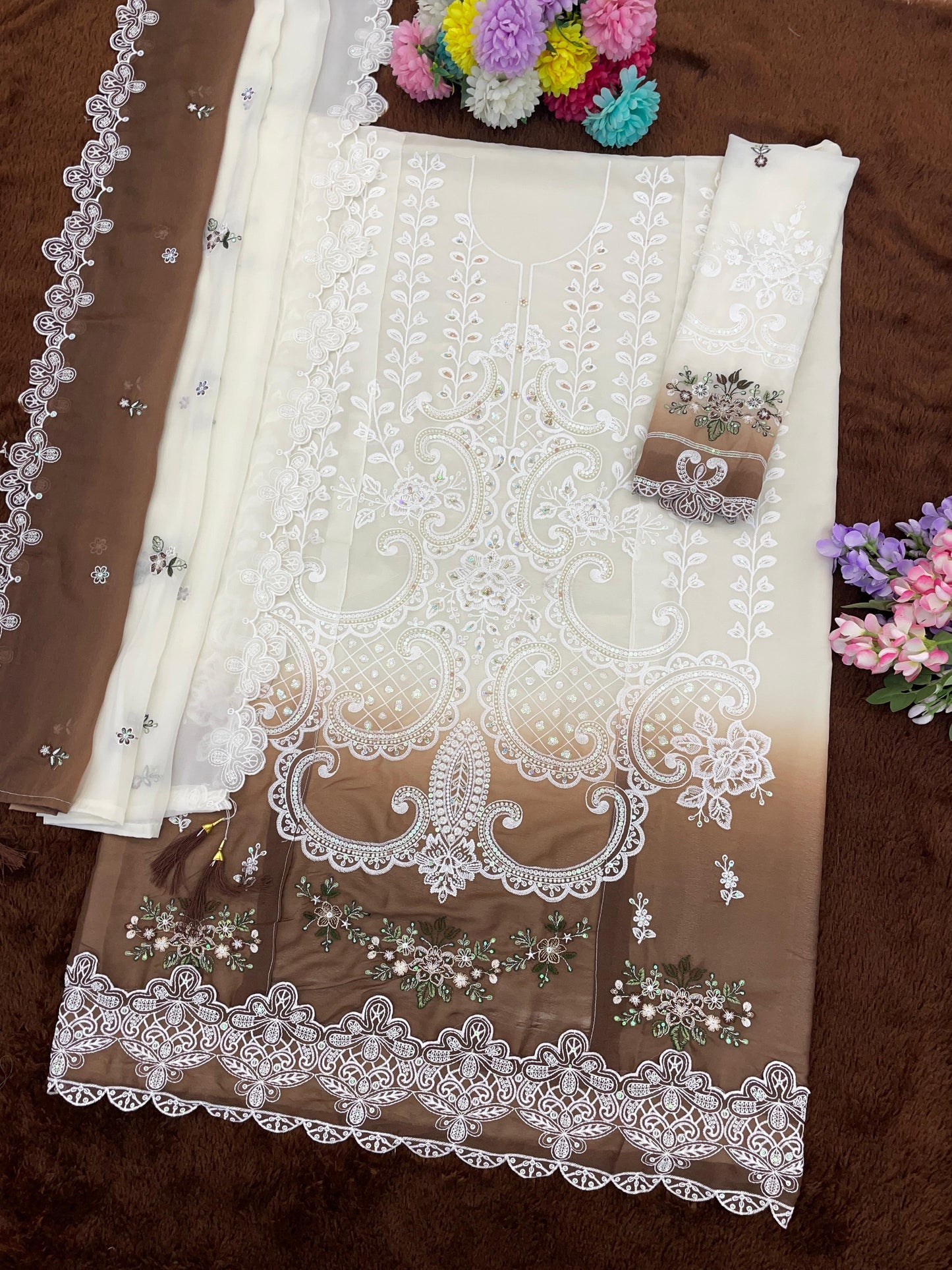 Amrah Wholesale Mah E Rooh 4251 A To D Georgette Dress Material