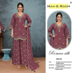 Amrah Wholesale Mah E Rooh 4261 Roman Silk Pakistani Suit - Amrah Wholesale