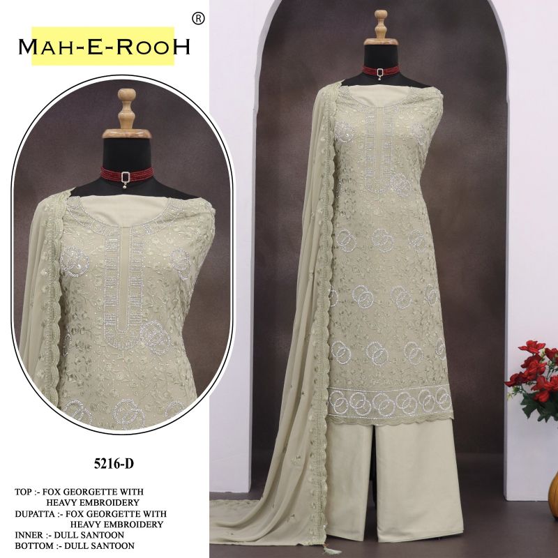 Amrah Wholesale Mah E Rooh 5216 A To D Georgette Dress Material