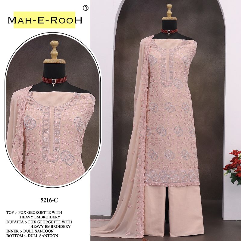 Amrah Wholesale Mah E Rooh 5216 A To D Georgette Dress Material