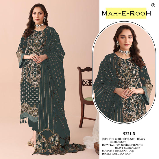 Amrah Wholesale Mah E Rooh 5221 A To E Faux Georgette Dress Material