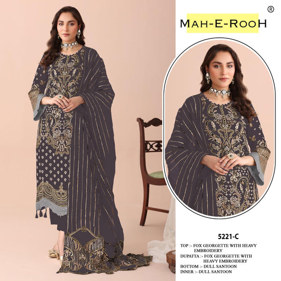 Amrah Wholesale Mah E Rooh 5221 A To E Faux Georgette Dress Material