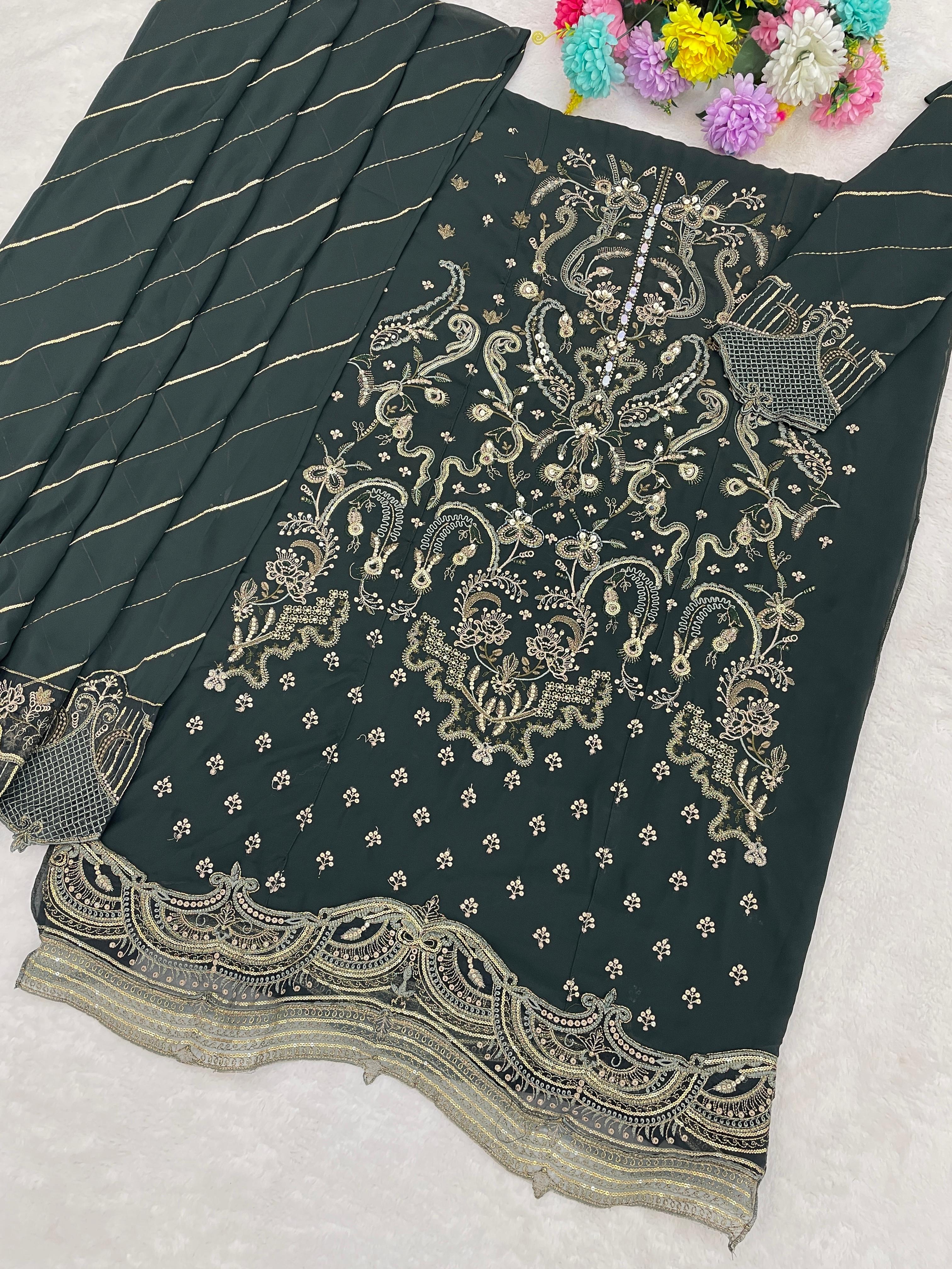 Amrah Wholesale Mah E Rooh 5221 A To E Faux Georgette Dress Material